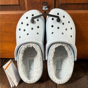 Fur lined crocs size 8
